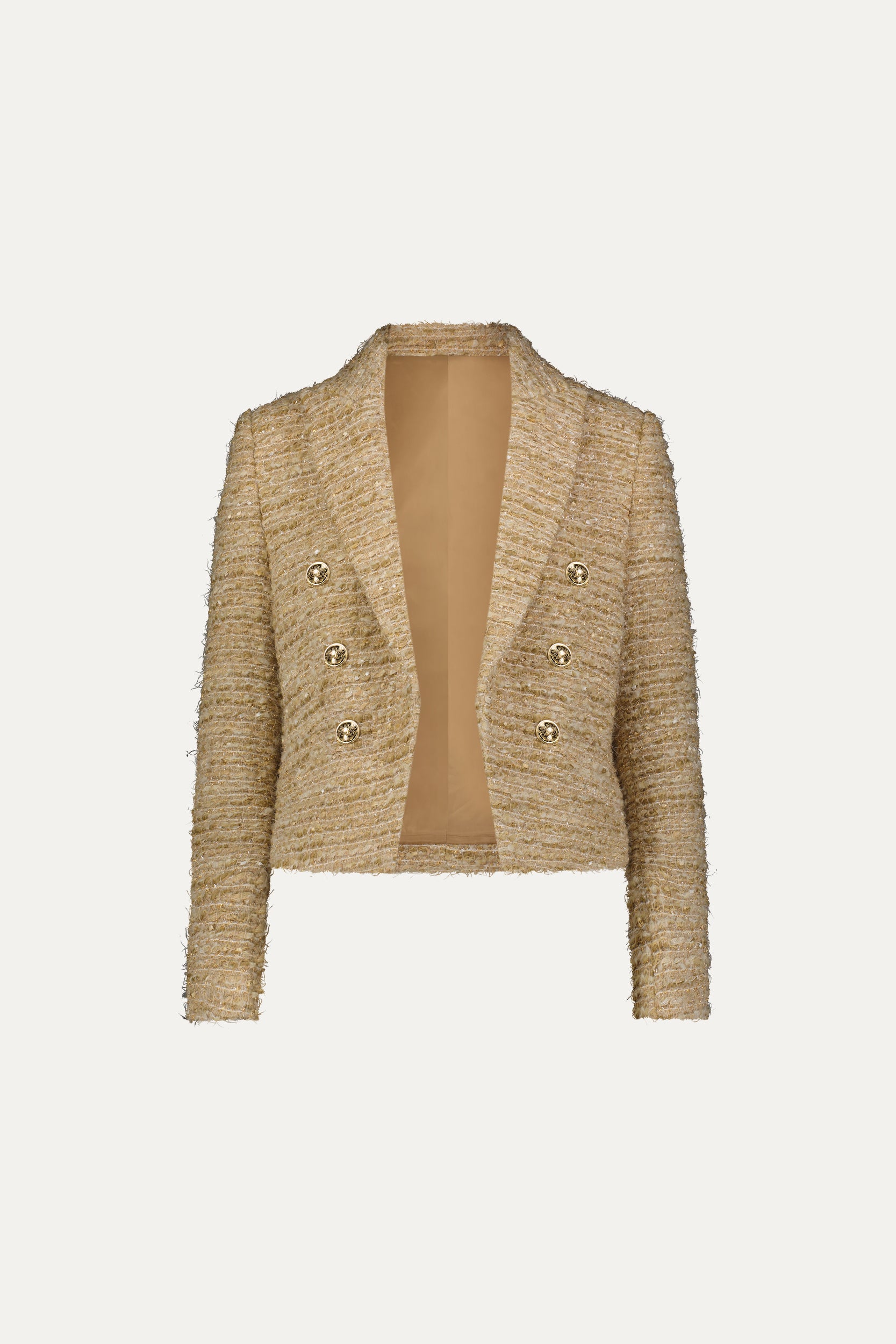 Gabrielle Tweed Double Breasted Blazer - Gold Multi – The Noli Shop