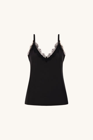Galia Silk Lace Cami - Black