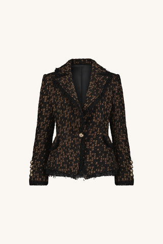 Giselle Single Breasted Tweed Blazer - Java Multi