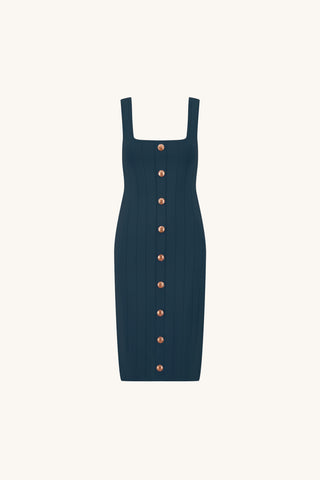 Helena Button Dress - Ocean