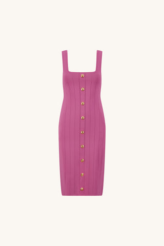 Helena Button Dress - Petal Pink
