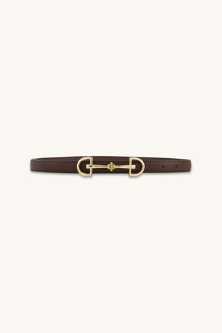 Heritage Belt in Java, deep brown belt with gold horsebit buckle, The Noli Shop