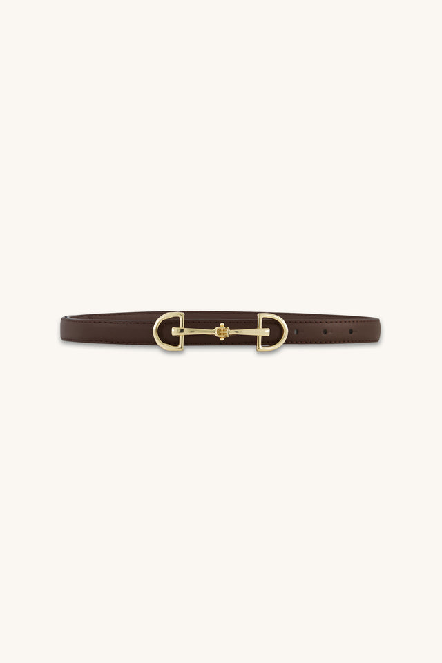Heritage Belt in Java, deep brown belt with gold horsebit buckle, The Noli Shop