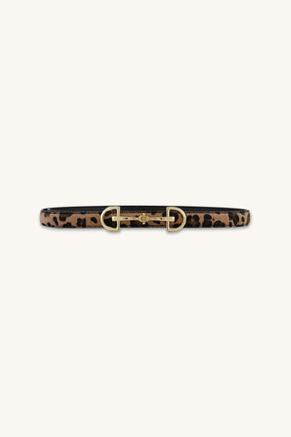 Heritage Belt in Leopard, leopard print belt with gold horsebit buckle, The Noli Shop
