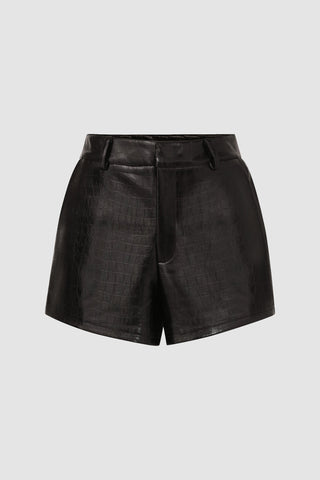 Jaclyn Leather Short - Black