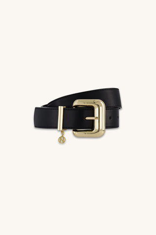 Jolene Charm Belt in Black, black belt with charm details, The Noli Shop
