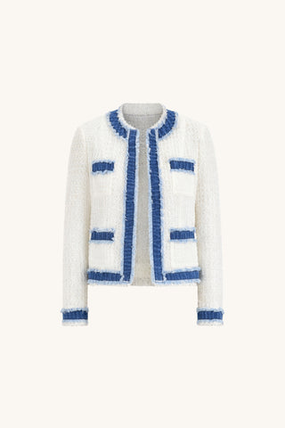 Julia Tweed Jacket - Denim/White