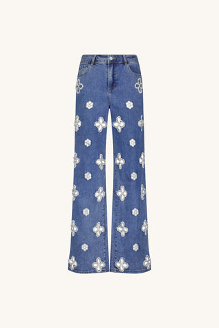 Kaia Pearl High Rise Jean - Medium Blue