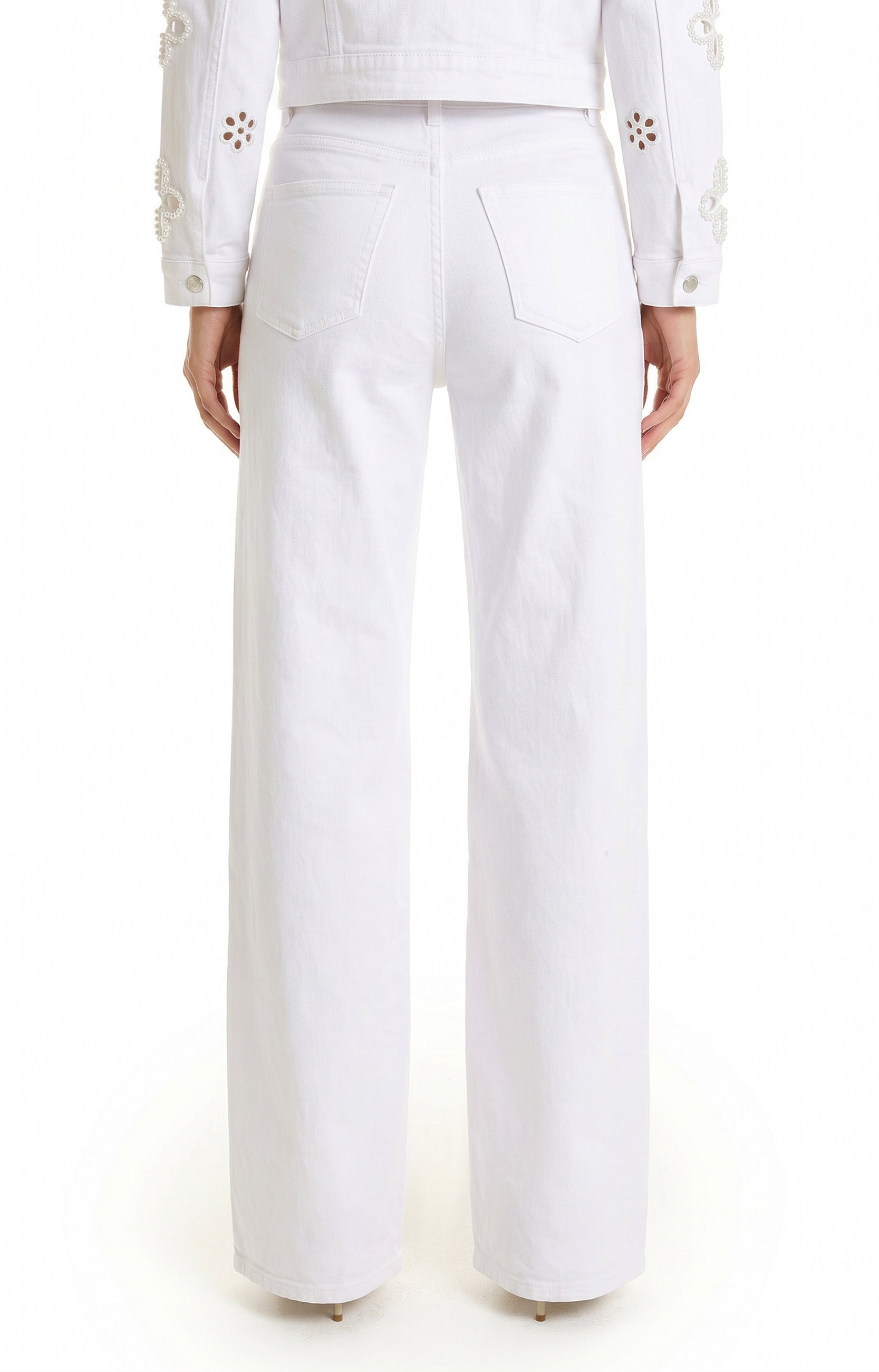 Kaia Pearl High Rise Jean - White – The Noli Shop