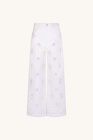 Kaia Pearl High Rise Jean - White