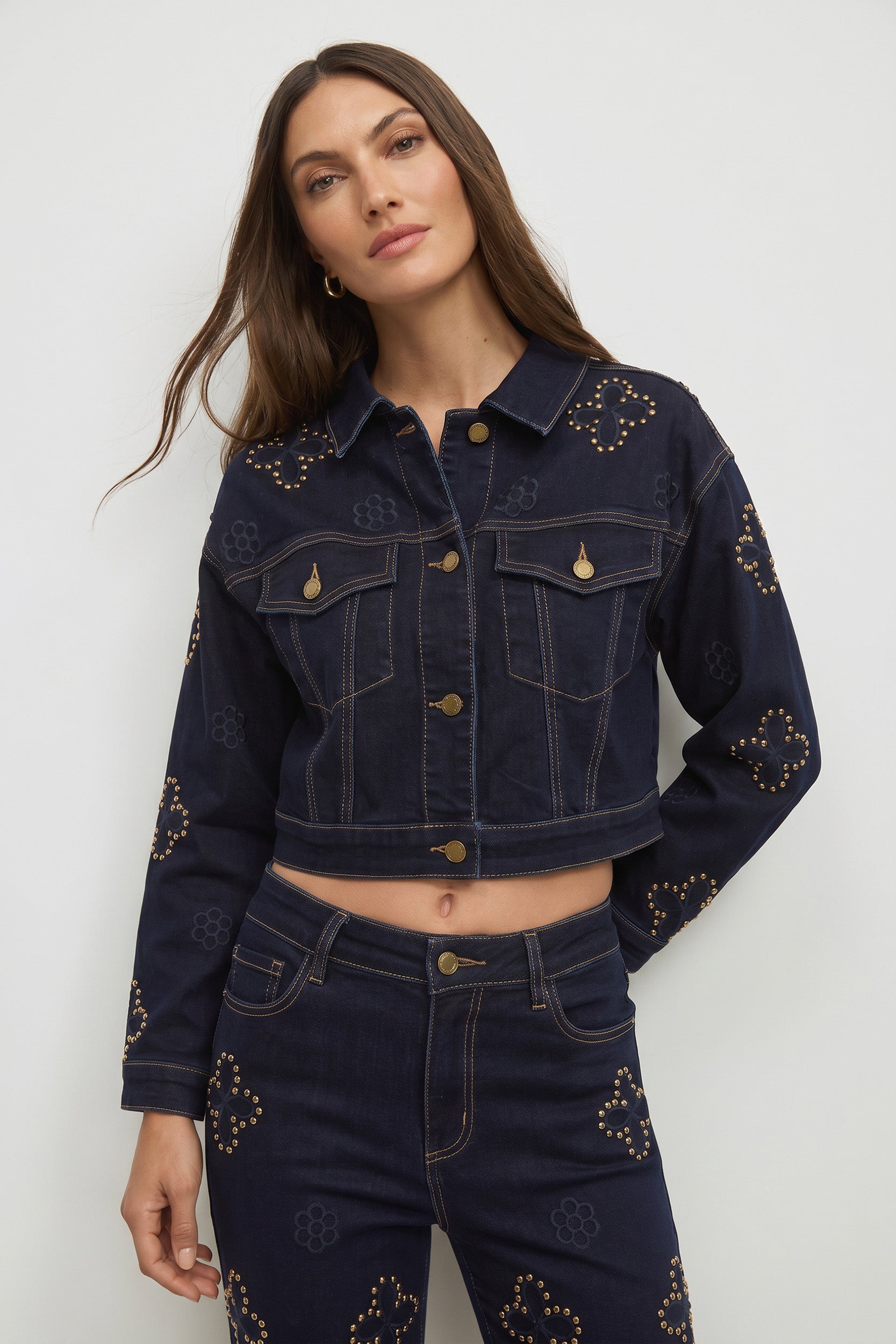 Indigo Studded Jacket for Women | The Noli Shop