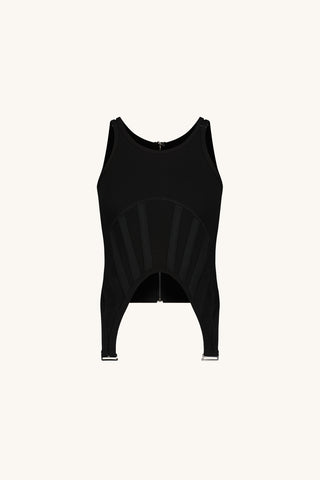 Kiara Garter Tank - Black