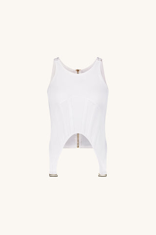 Kiara Garter Tank - White