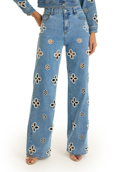 Kaia Pearl High Rise Jean - Medium Blue – The Noli Shop