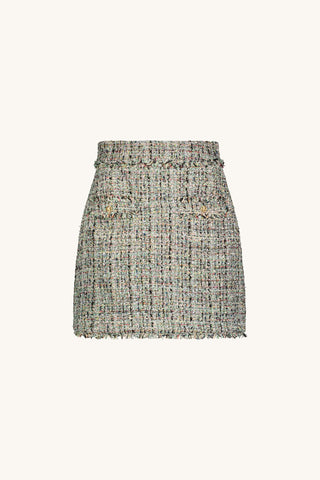 Lisette Tweed Skirt - Teal Multi