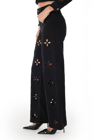 Kaia Pearl High Rise Jean - Black