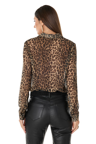 Ana Chiffon Blouse - Leopard