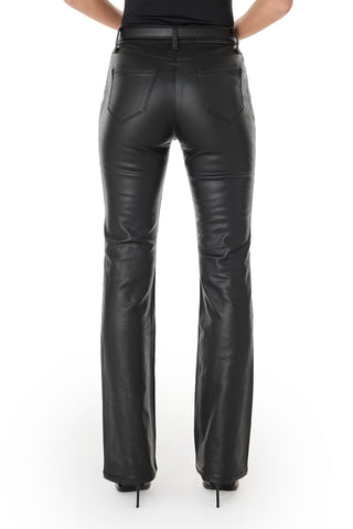 Aria Coated Flare Jean - Black