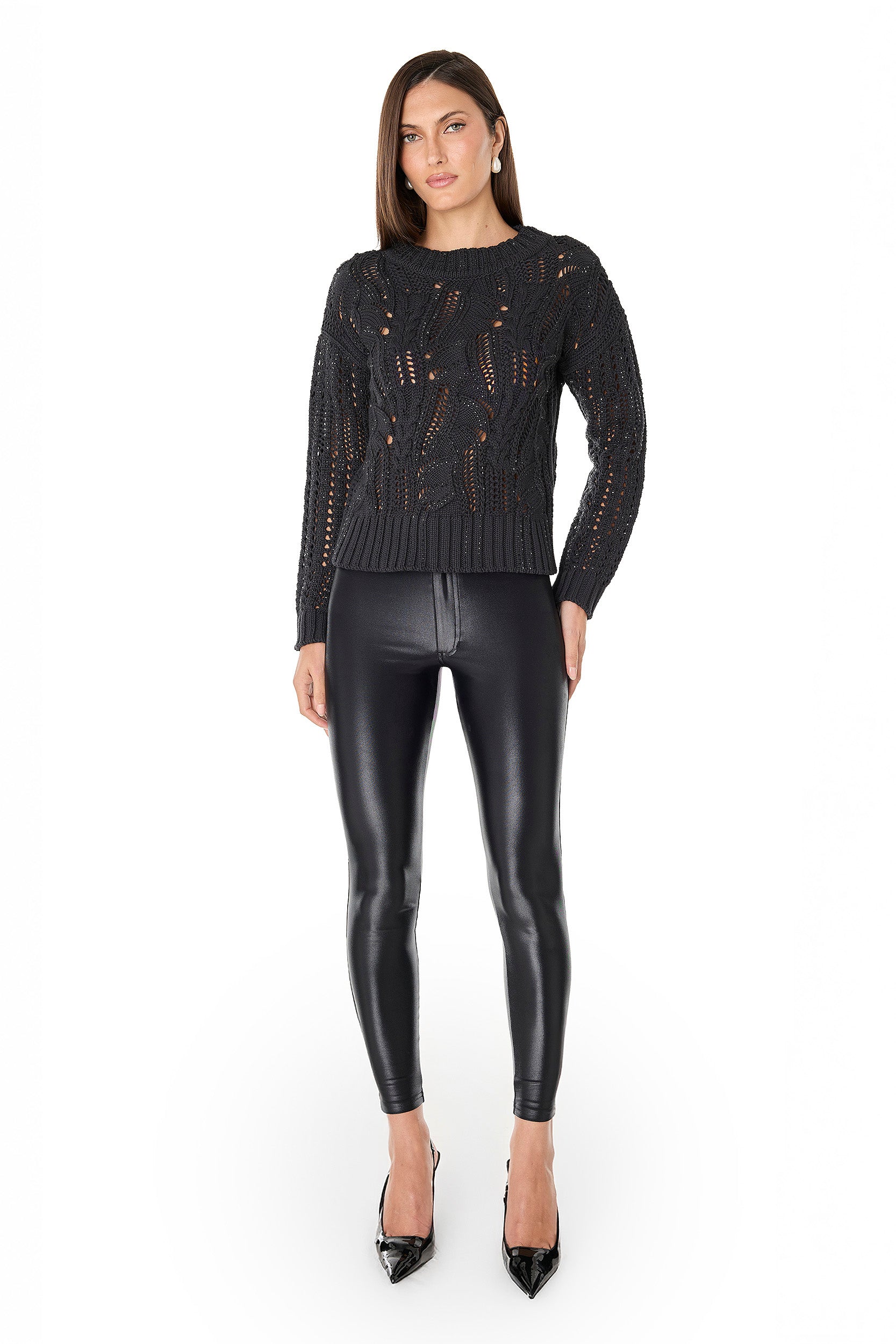 Karen Scott Womens Plus Sz 1X Black Knit Sweater | Dragonfly Whispers Karen Scott Womens Plus Sz 1X Black Knit Sweater | Dragonfly Whispers