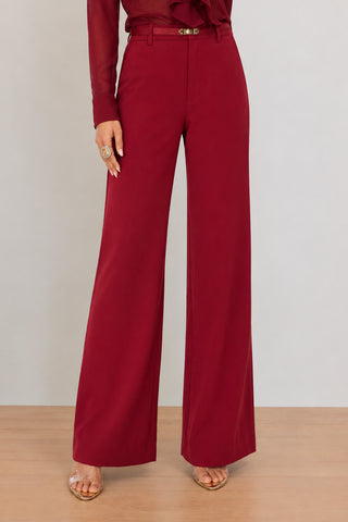 Martina Belted Trouser - Merlot