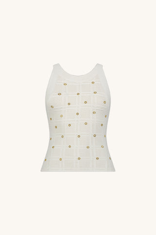 Mary Embellished Top - Pearl