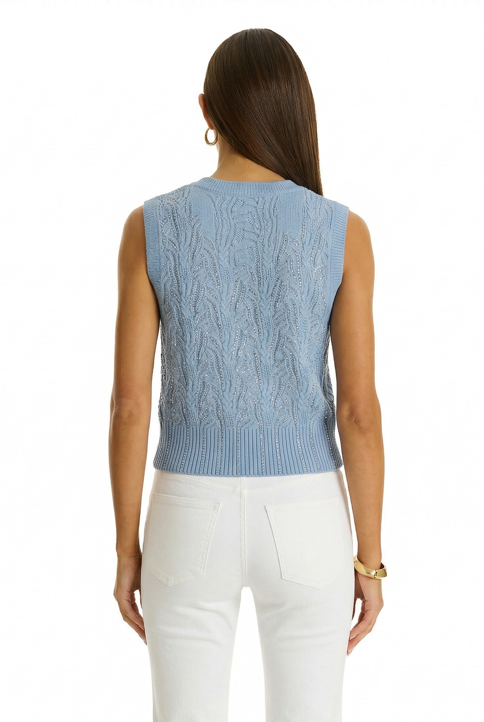 Mikaela Crystal Knit Top - Sky Blue – The Noli Shop