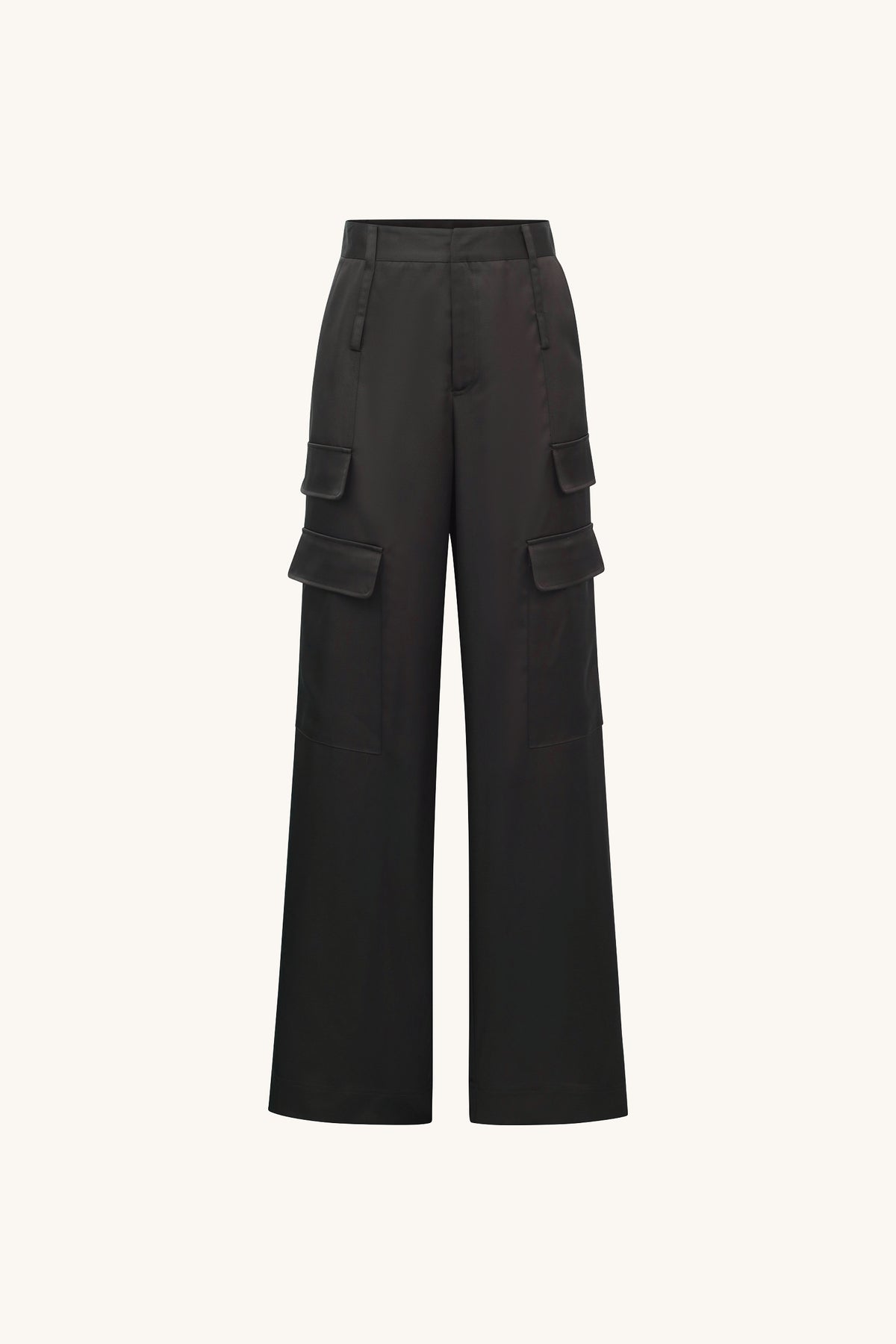 black cargo dress pants Milan Satin Pant PF26Extra Gray Cotton Linen Midi Pair with our Contour Size:[EU-46 & US-13]