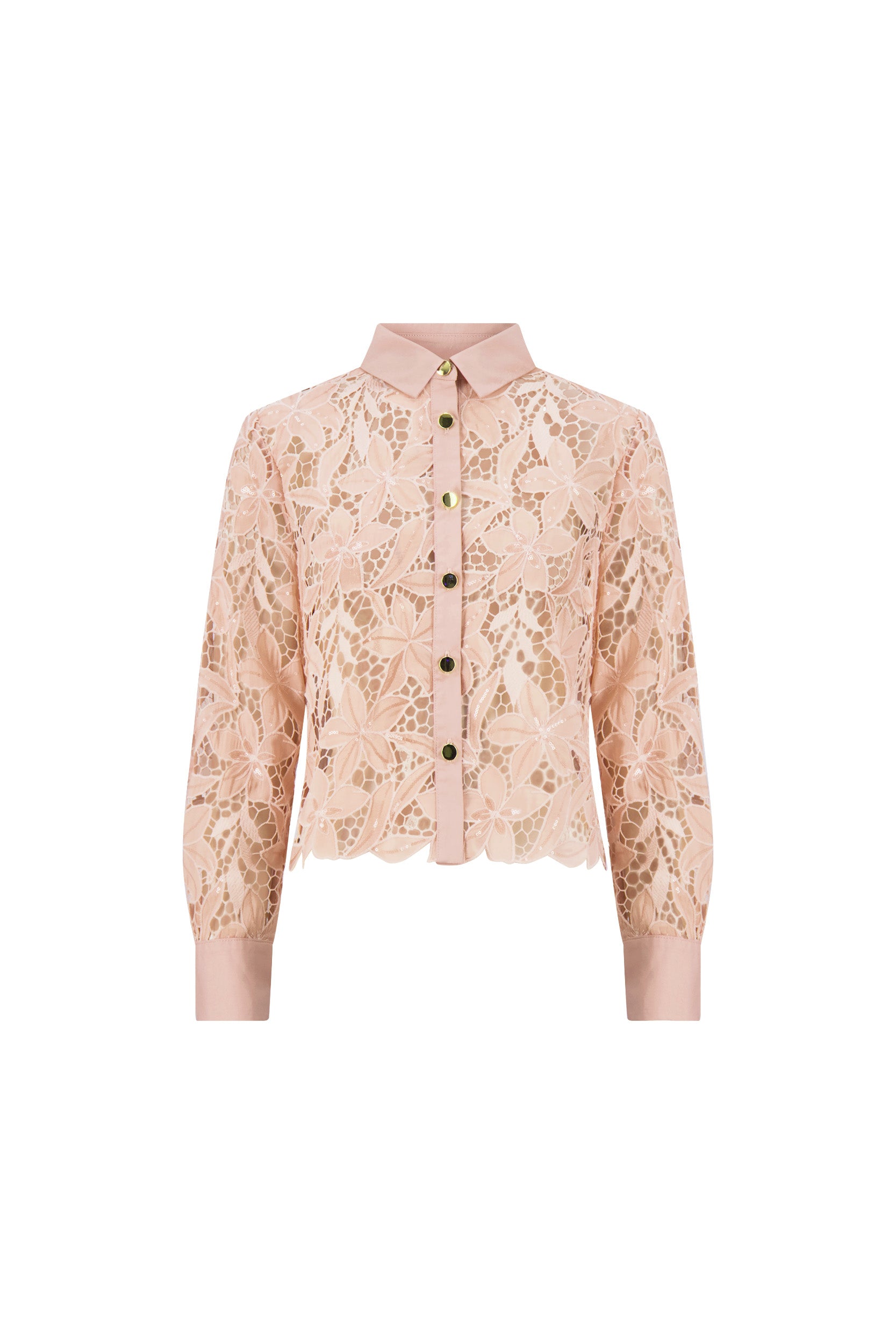 Mina Lace Blouse - Blush – The Noli Shop