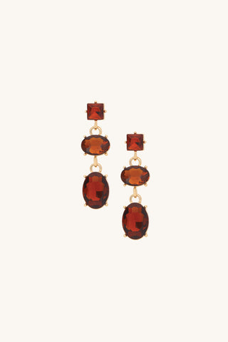 Mixed Drop Crystal Earrings - Amber
