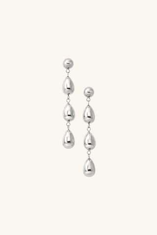 Modern Droplet Earrings - Silver