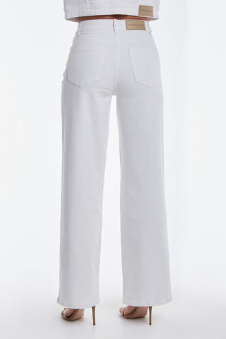 Petite Kaia Pearl High Rise Jean - White