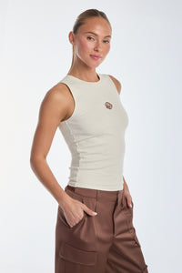 Rosette Tank Top - Pearl
