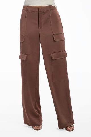 Milan Satin Cargo Pant - Mocha