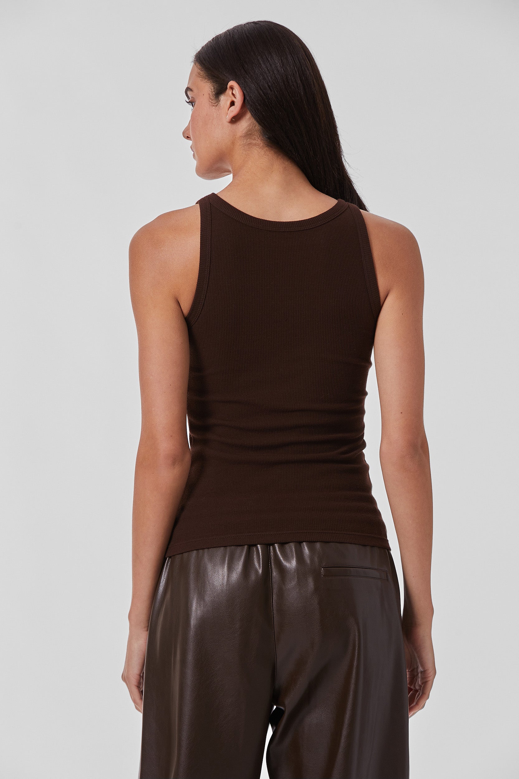 Essential Rib Tank - Espresso