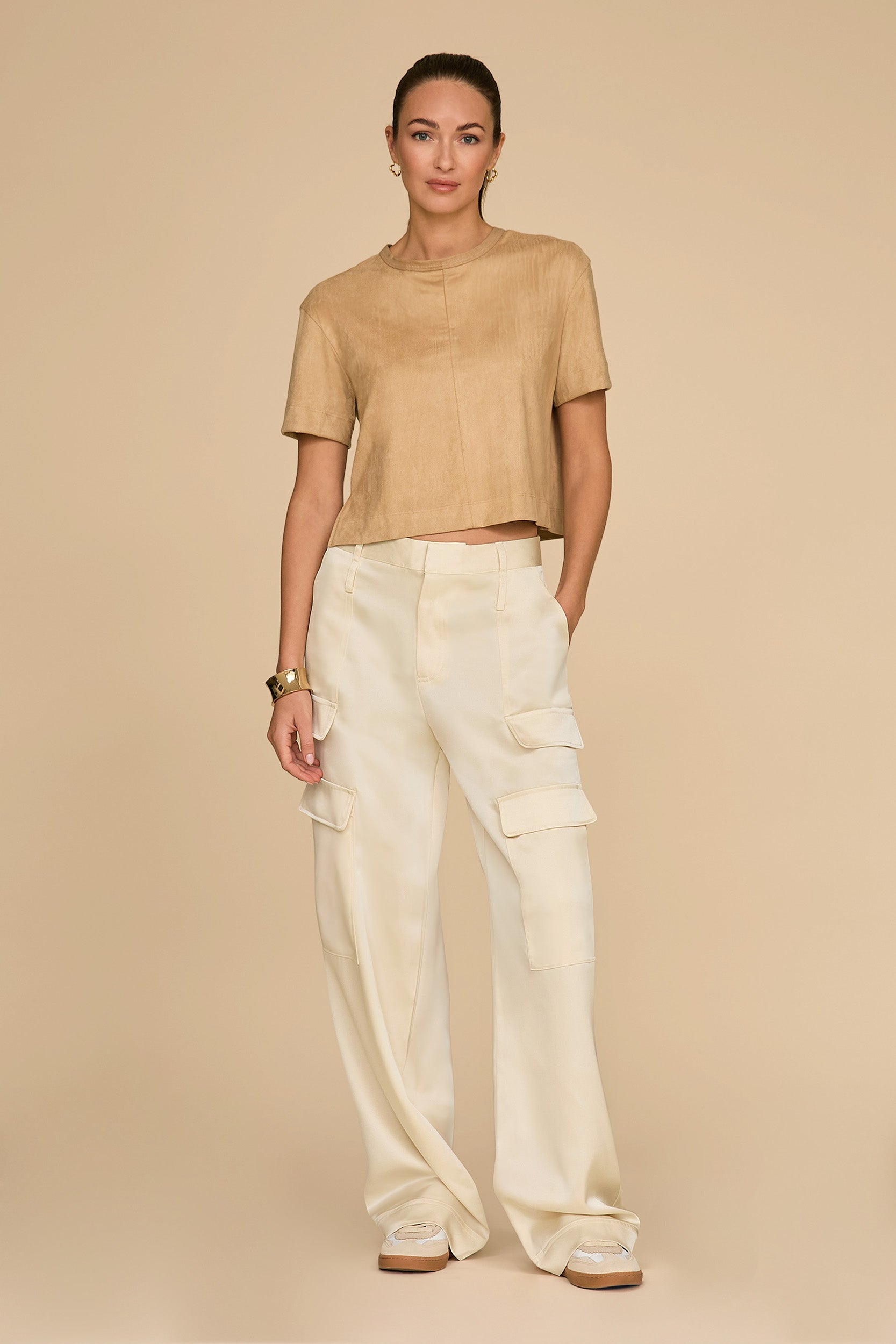 Noli Yoga Milan Satin Cargo Pant Pearl 14