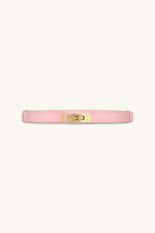 Nicola Belt in Blush, blush belt with gold lock closure, The Noli Shop