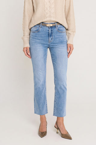 Nicolette Cropped Jean - Medium Blue