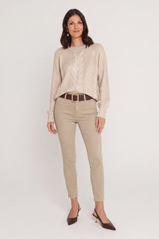 Nina Cropped Skinny Jean - Oatmeal
