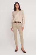 Nina Cropped Skinny Jean - Oatmeal