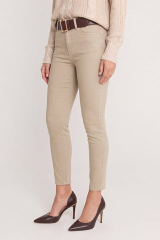 Nina Cropped Skinny Jean - Oatmeal