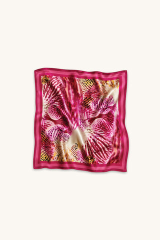 Printed Satin Scarf - Bright Orchid