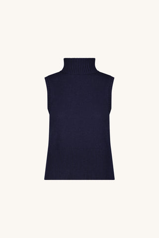 Ramona Cashmere Sleeveless Sweater - Navy