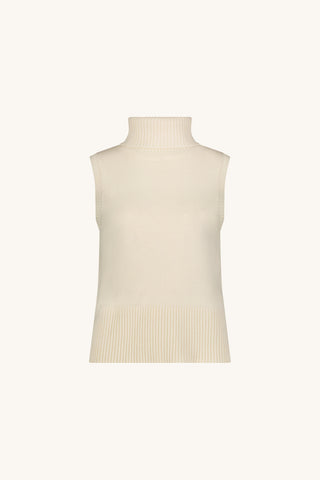 Ramona Cashmere Sleeveless Sweater - Pearl