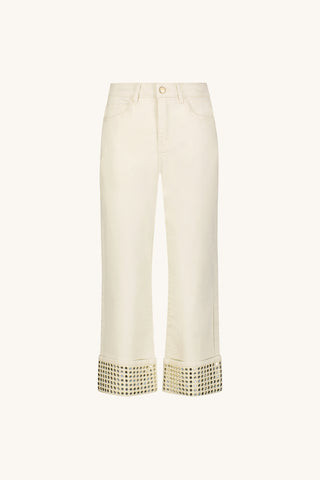 Ren Cropped Cuff Jean - Gold Mirror