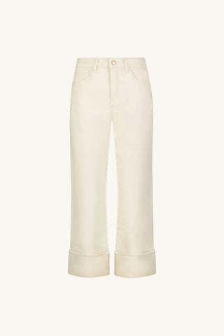Ren Cropped Cuff Jean - Ivory