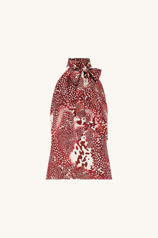 Rina Tie Neck Blouse - Garnet Crush