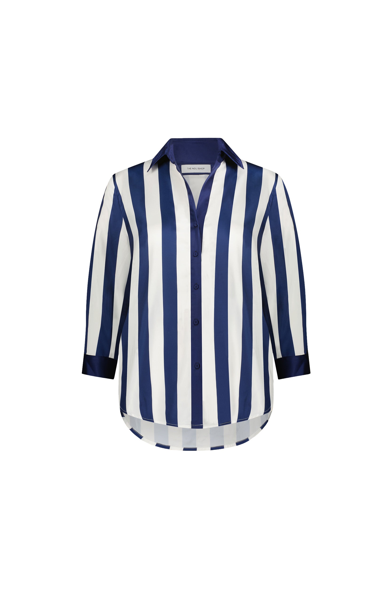 Sara Silk Blouse - Navy Stripe – The Noli Shop