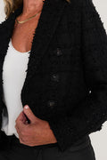 Gabrielle Double Breasted Tweed Blazer in Noir, additional view, The Noli Shop