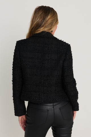 Gabrielle Double Breasted Tweed Blazer in Noir, additional view, The Noli Shop
