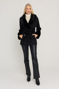 Isabel Fur Trim Coat - Black